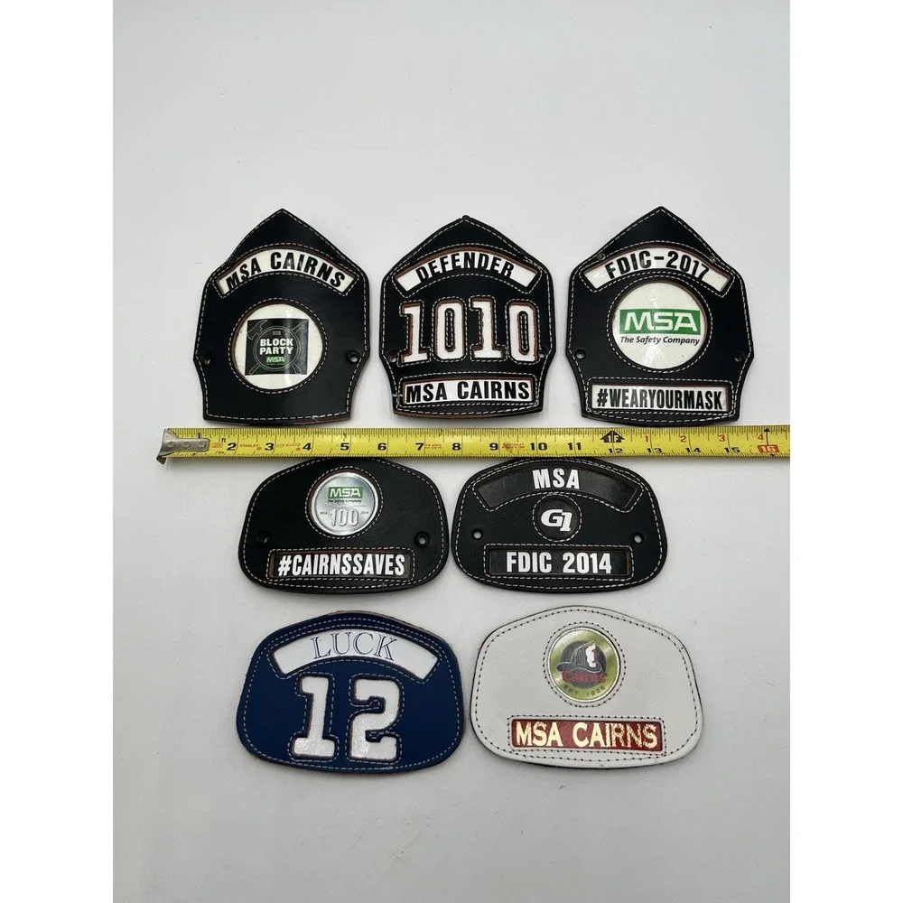 Lot of 7 MSA Cairns Fire Helmet Front Shields FDIC 2014 2017 Defender G1